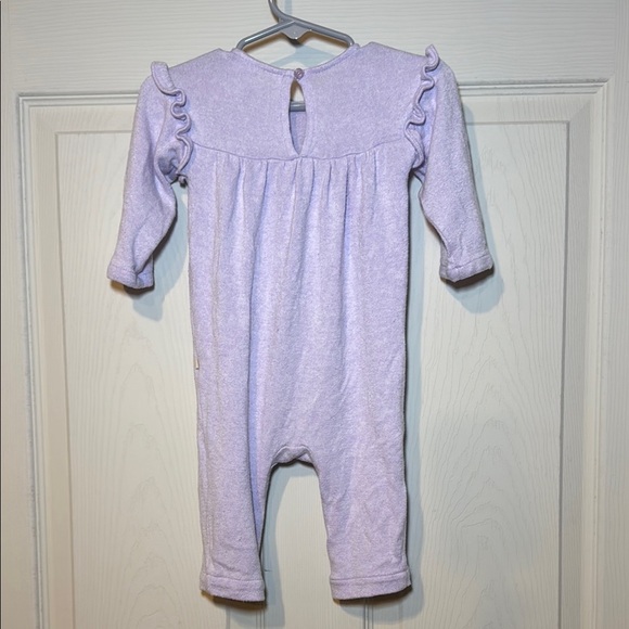 GAP Lavender Long Sleeve Romper with Ruffles Size 3-6 Months - Picture 2 of 7